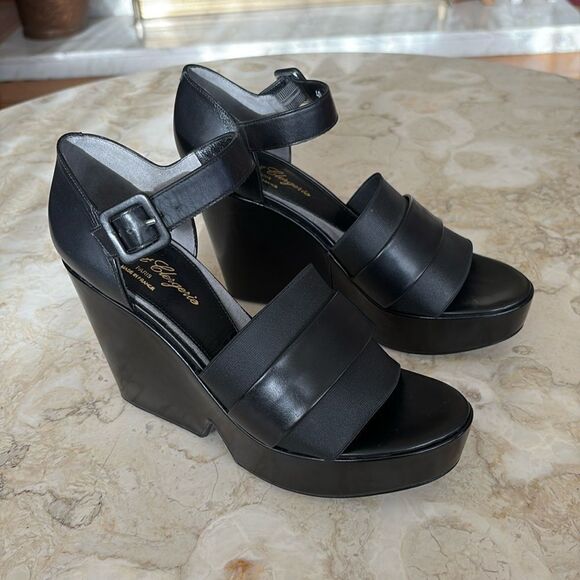 Robert Clergerie Dobert Leather Wedge Platform Sandals - Picture 3 of 15